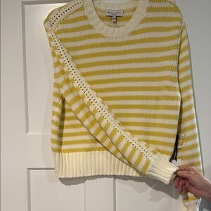 Michael Stars Striped Yellow and White Knit Top